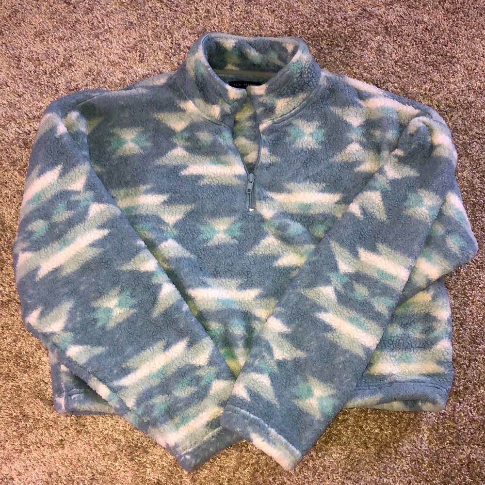 LA Hearts Cropped Sherpa 1/4 zip